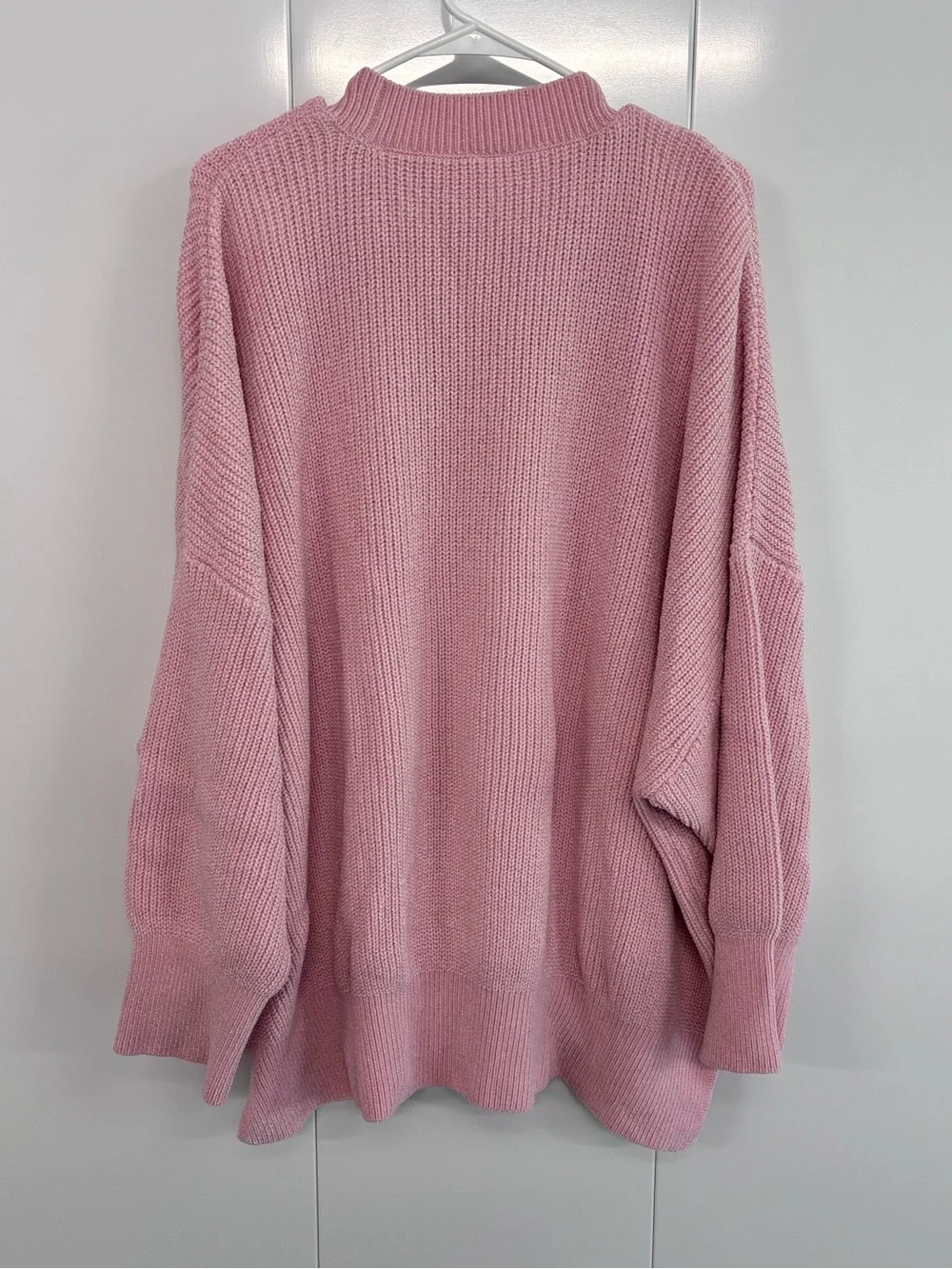 NWT Victoria's Secret PINK Pink Chunky Knit Mock Neck Oversized Sweater Size XXL